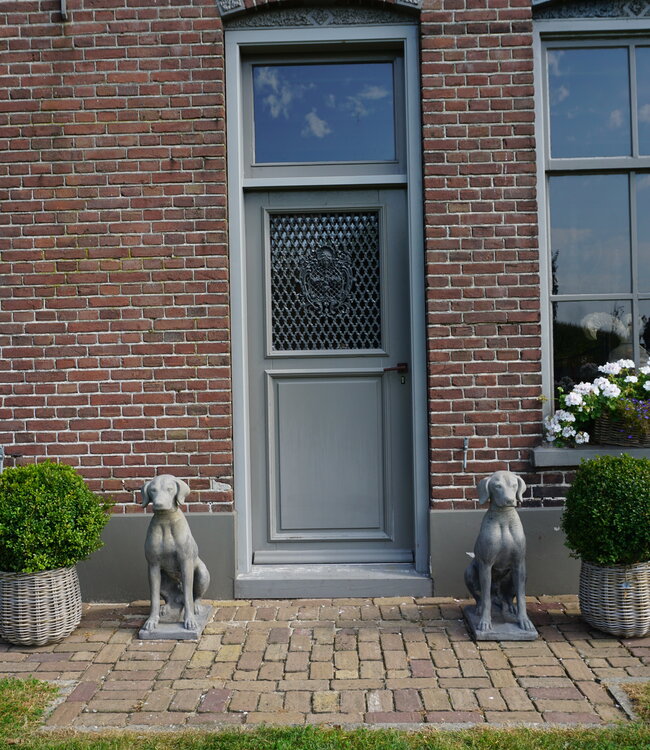 Il Cupido Betonnen Hond Beeld Op Voet H75 Cm