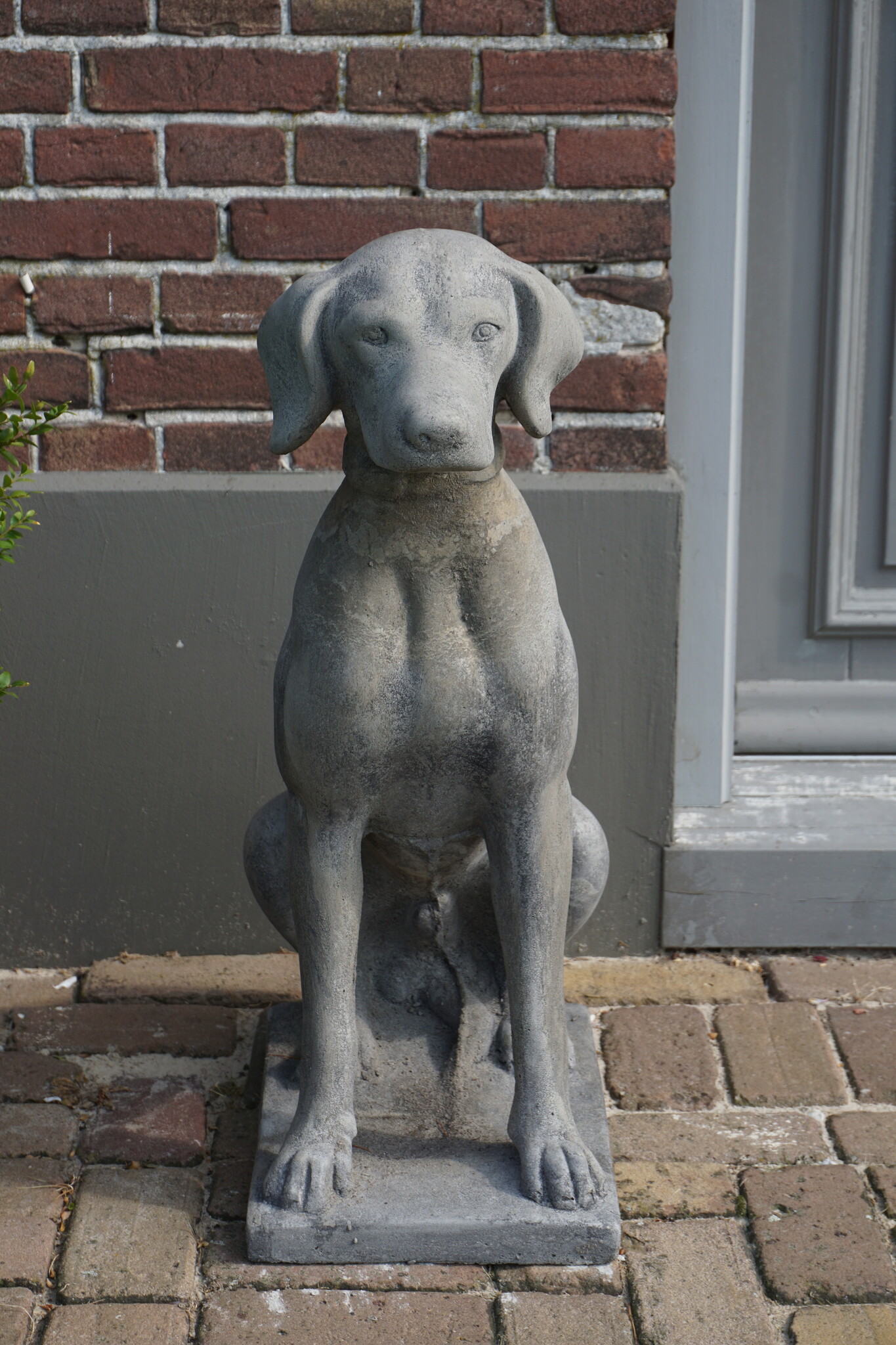 Il Cupido Betonnen Hond Beeld Op Voet H75 Cm