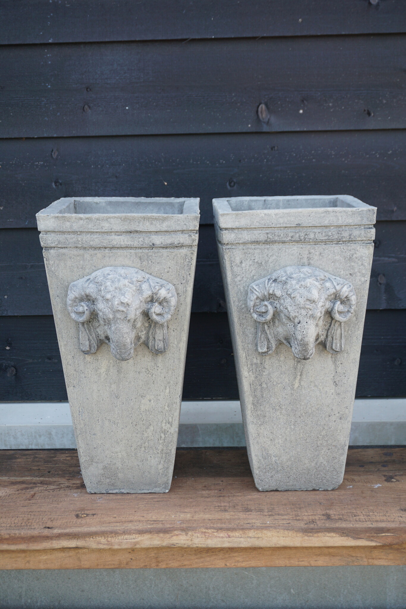 Il Cupido Pot Bloembak Beton Ramskop H50 x B24 Cm