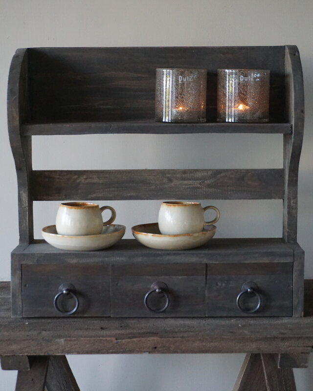 Rene Houtman Wandrek 3 Lades Oud Hout Vintage H54xB50 Cm