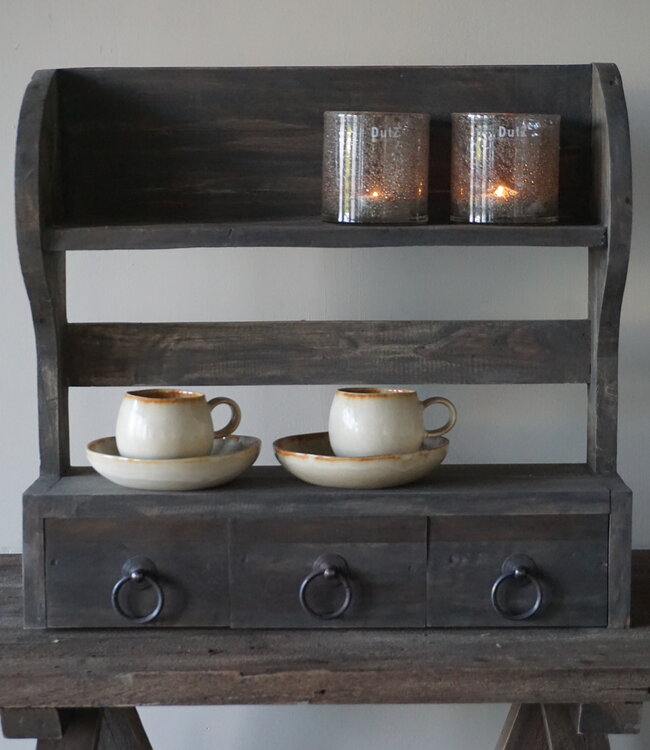 Rene Houtman Wandrek 3 Lades Oud Hout Vintage H54xB50 Cm