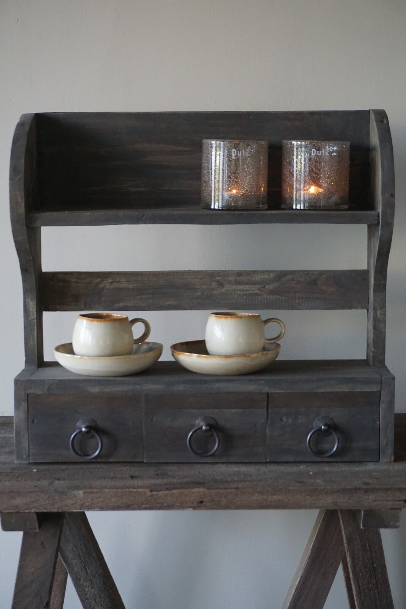 Rene Houtman Wandrek 3 Lades Oud Hout Vintage H54xB50 Cm