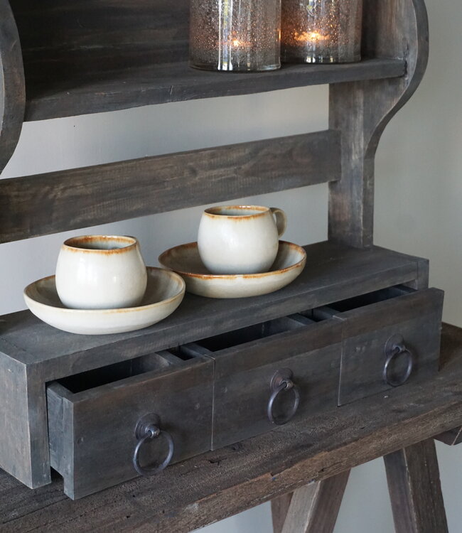 Rene Houtman Wandrek 3 Lades Oud Hout Vintage H54xB50 Cm