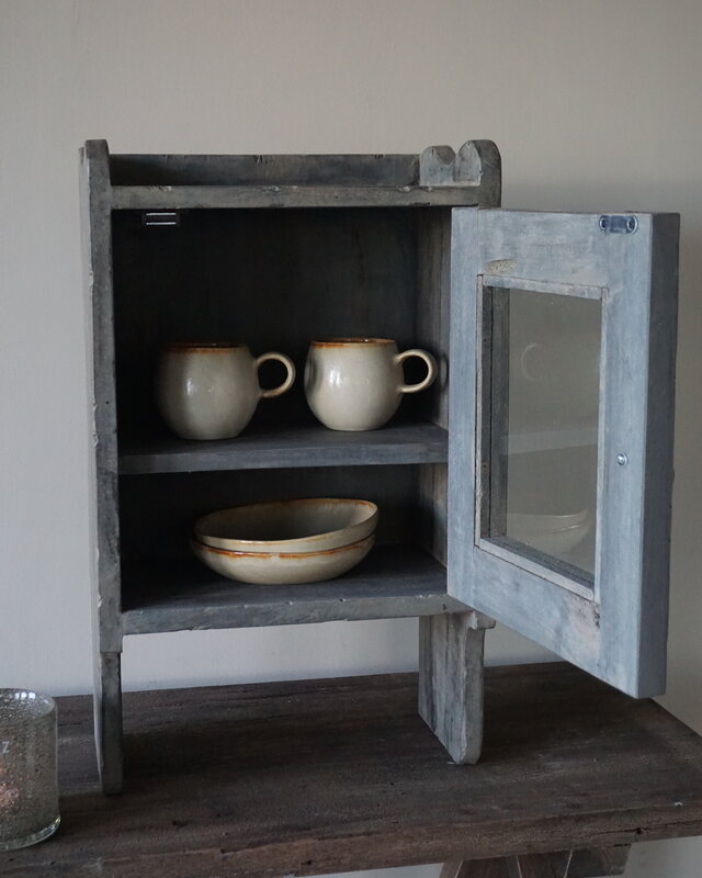 Rene Houtman Medicijn/Wandkastje Oud Hout Vintage H54 x B33 Cm