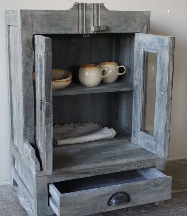 Rene Houtman Wandkastje/Medicijnkastje Met Lade & Deurtjes H70xB48xD25 Cm