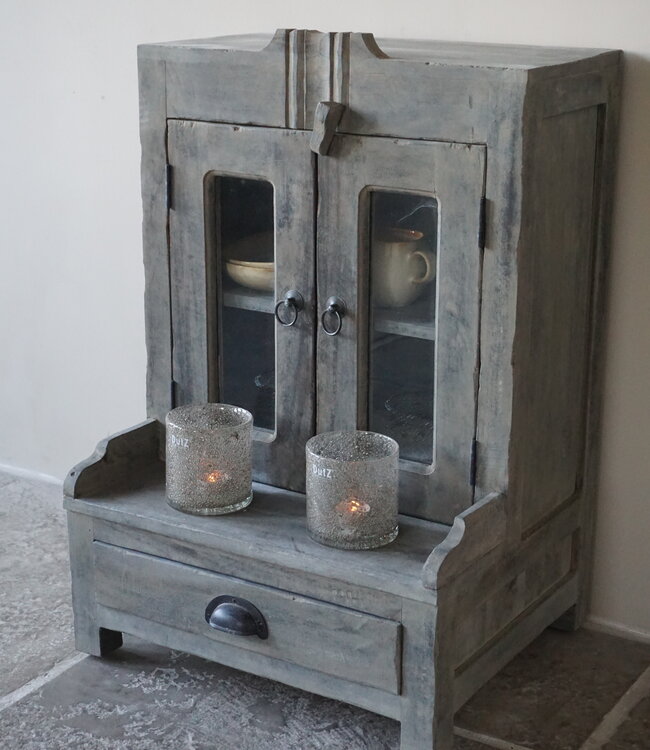 Rene Houtman Wandkastje/Medicijnkastje Met Lade & Deurtjes H70xB48xD25 Cm