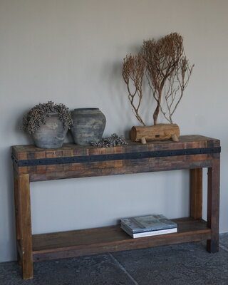 Rene Houtman Hakblok Kookeiland Oud Teak - H78 x B130 x D30 cm