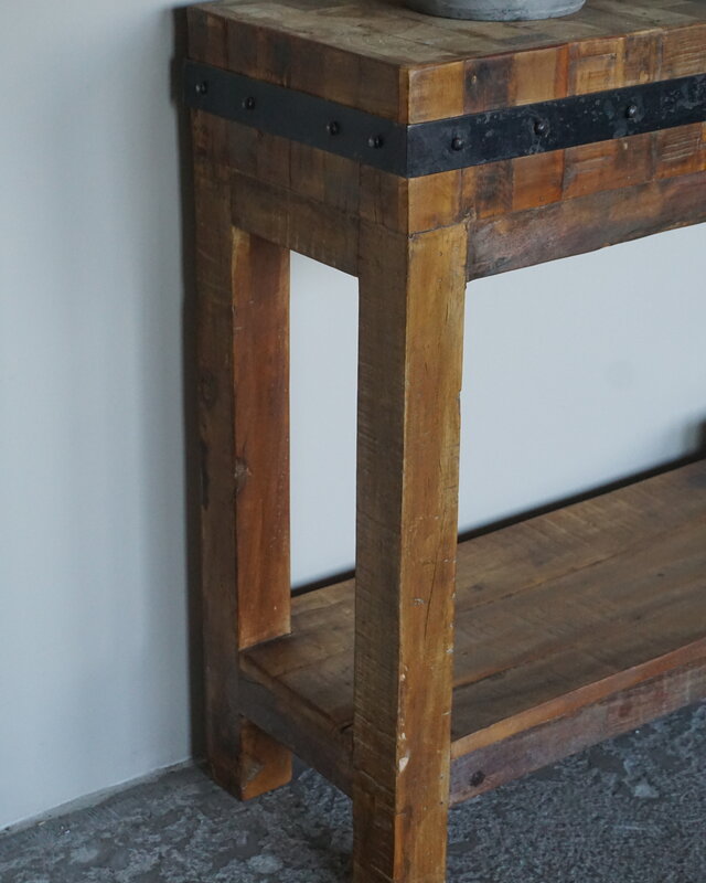 Rene Houtman Hakblok Kookeiland Oud Teak - H78 x B130 x D30 cm