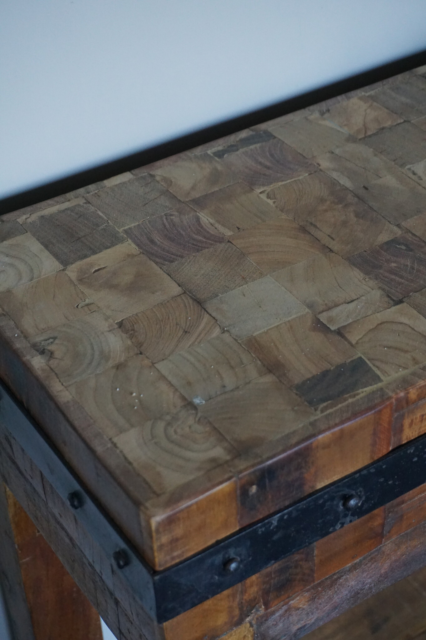 Rene Houtman Hakblok Kookeiland Oud Teak - H78 x B130 x D30 cm