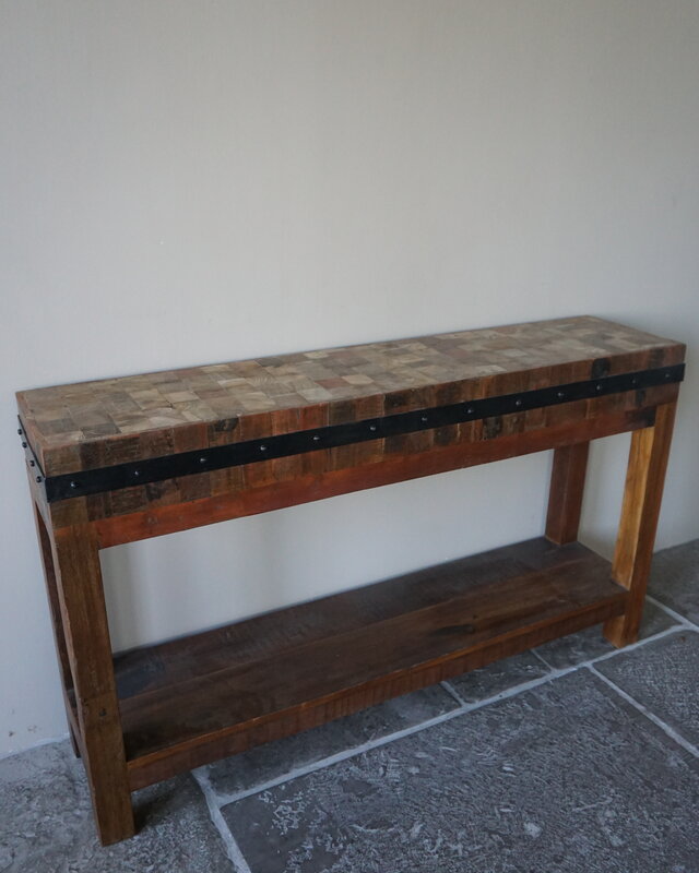 Rene Houtman Hakblok Kookeiland Oud Teak - H77 x B130 x D30 cm