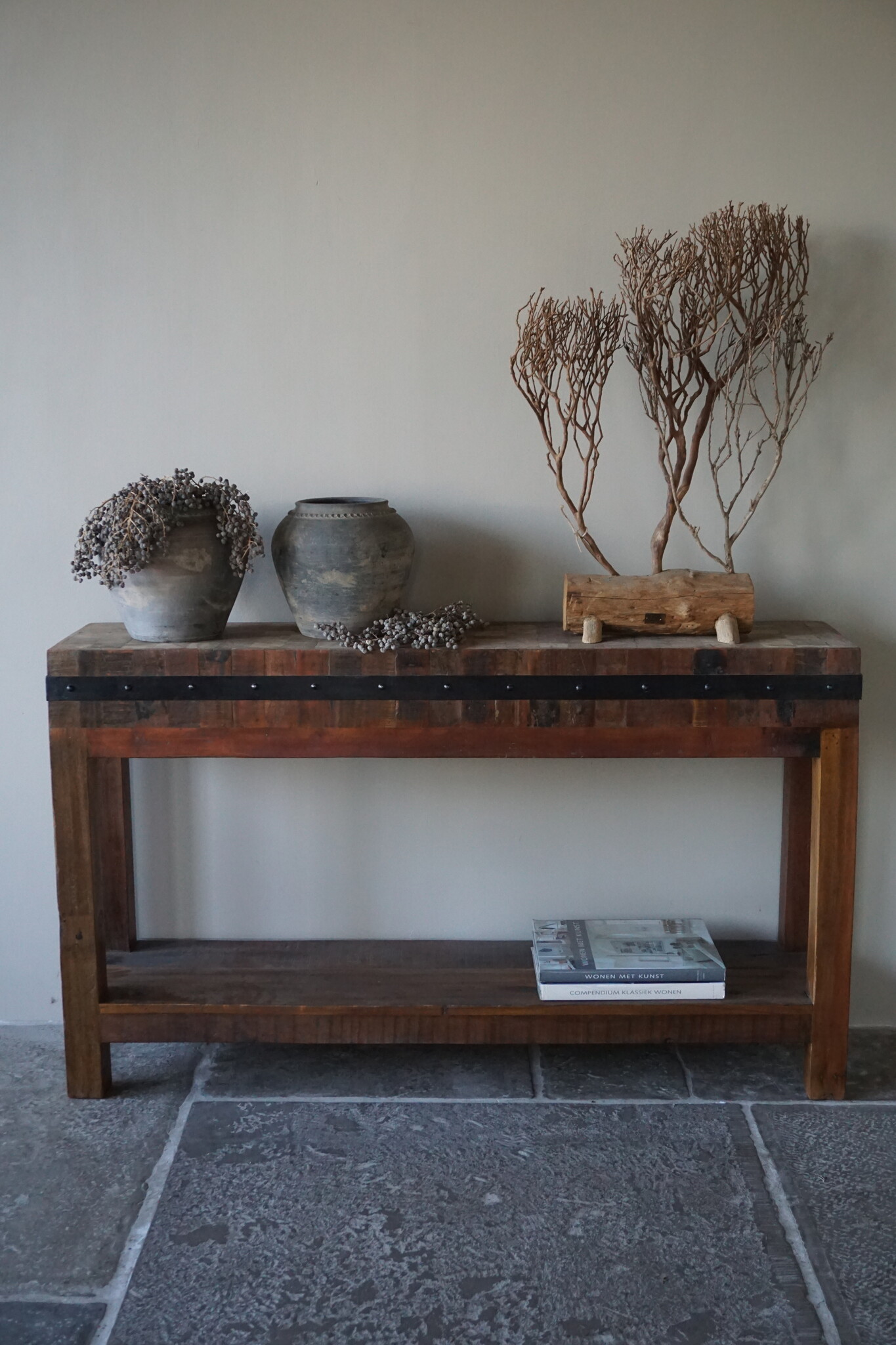 Rene Houtman Hakblok Kookeiland Oud Teak - H77 x B130 x D30 cm