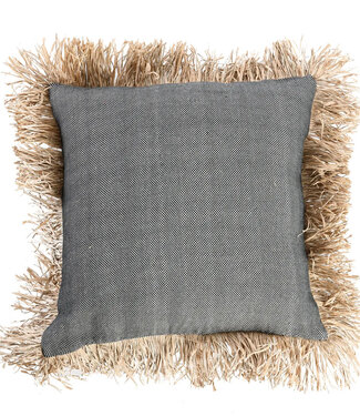 Bazar Bizar De Cotton Bonita Kussenhoes - Zwart Naturel - 60x60