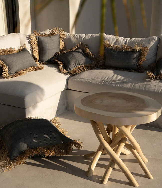 Bazar Bizar De Cotton Bonita Kussenhoes - Zwart Naturel - 60x60