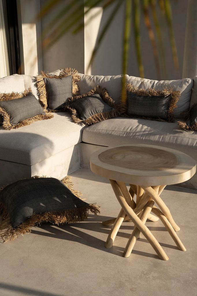 Bazar Bizar De Cotton Bonita Kussenhoes - Zwart Naturel - 60x60