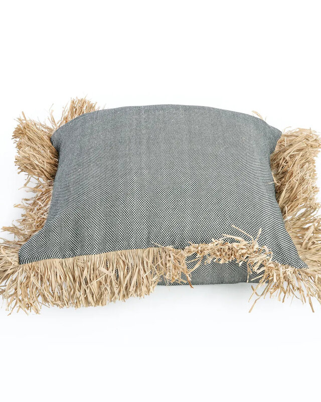 Bazar Bizar De Cotton Bonita Kussenhoes - Zwart Naturel - 60x60