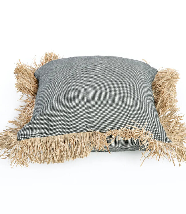 Bazar Bizar De Cotton Bonita Kussenhoes - Zwart Naturel - 60x60