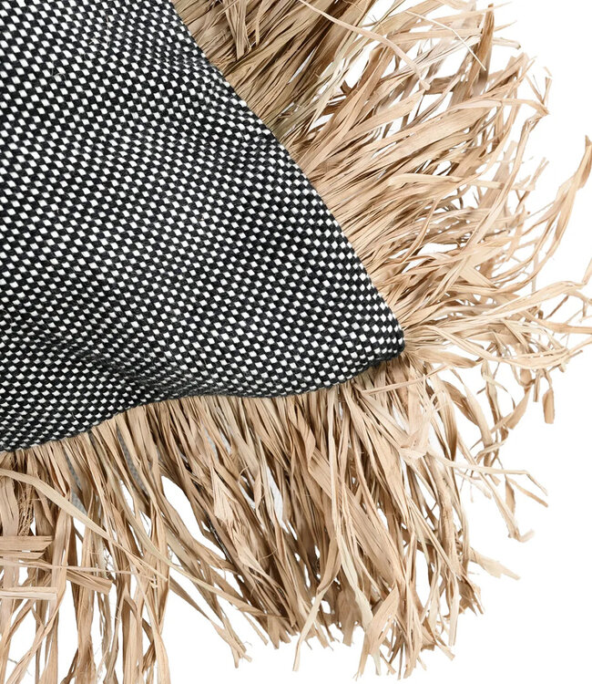 Bazar Bizar De Cotton Bonita Kussenhoes - Zwart Naturel - 60x60