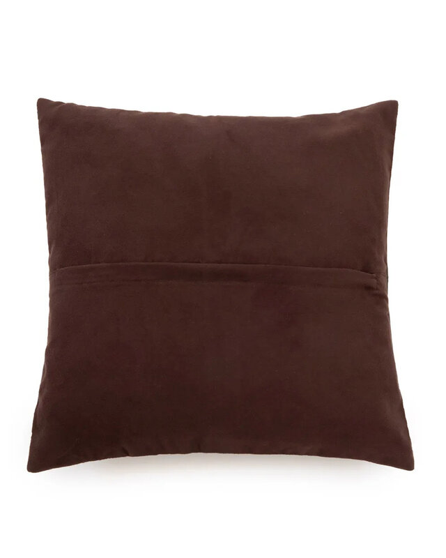 Bazar Bizar De Four Panel Leather Kussenhoes - Chocolade - 40x40