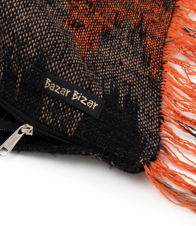 Bazar Bizar De Oh My Gee Kussenhoes - Zwart Oranje - 35x100