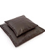 Bazar Bizar De Four Panel Leather Kussenhoes - Chocolade - 40x40