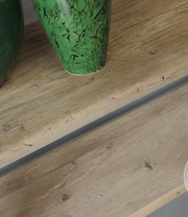 Be-Uniq Oude Wandtafel Met Plank | H80 x B157 x D34 cm