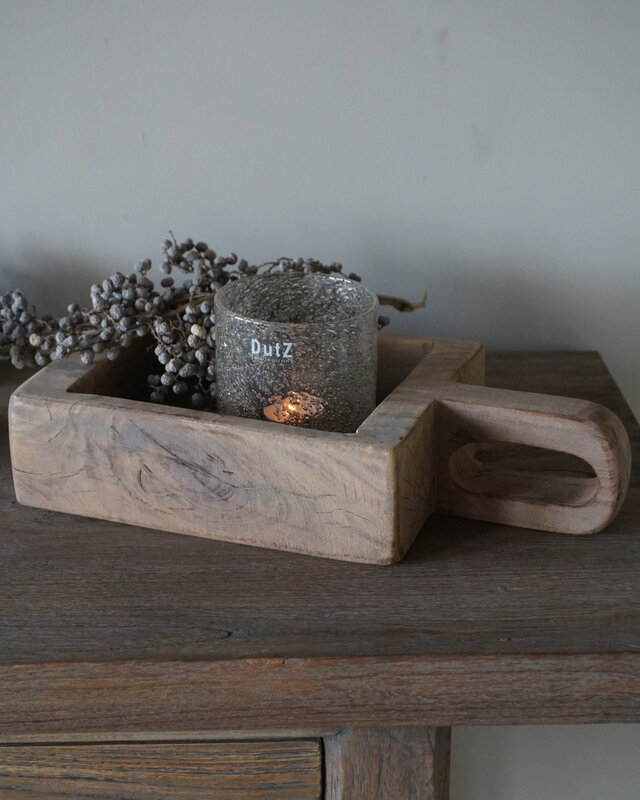 Rene Houtman Oud Houten Bakje Met Steel | H8 x B36 x D19 cm