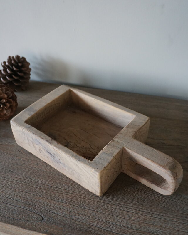 Rene Houtman Oud Houten Bakje Met Steel | H8 x B36 x D19 cm