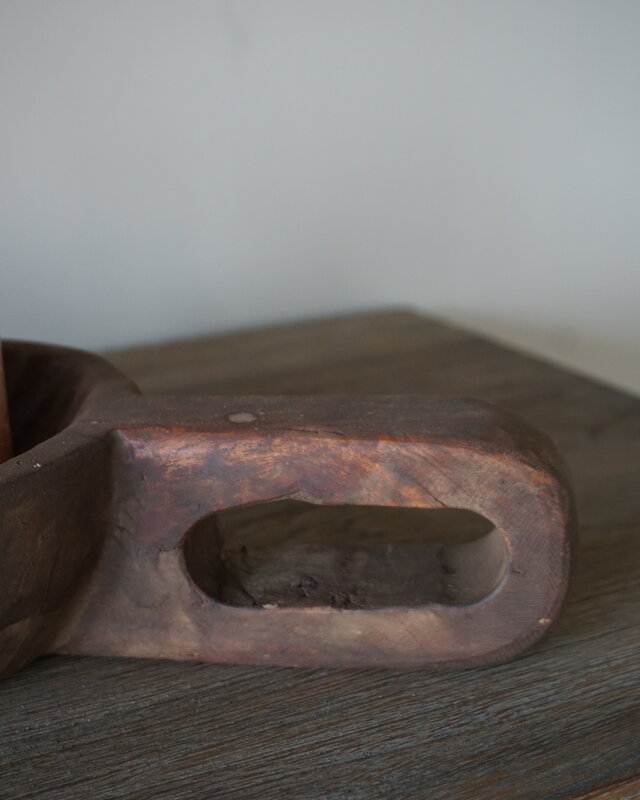 Rene Houtman Oud Houten Bakje Met Steel | H7 x B31 x D17 cm