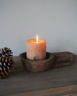 Rene Houtman Oud Houten Bakje Met Steel | H7 x B31 x D17 cm