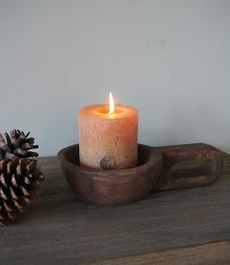 Rene Houtman Oud Houten Bakje Met Steel | H7 x B31 x D17 cm
