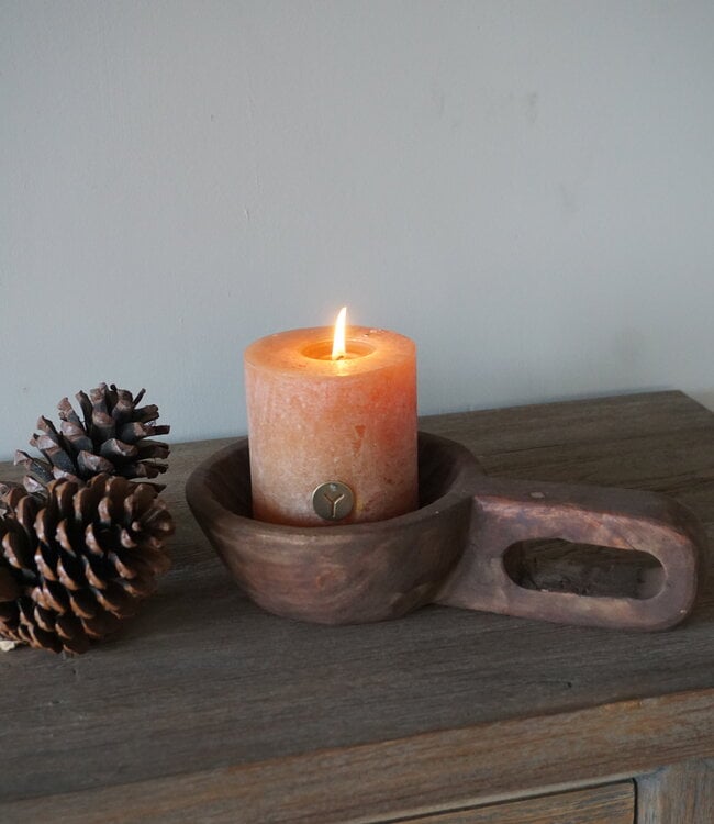 Rene Houtman Oud Houten Bakje Met Steel | H7 x B31 x D17 cm