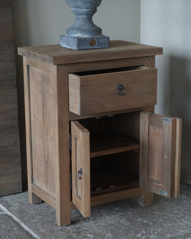Rene Houtman Teak Nachtkastje | 1 Lade 2 Deurtjes | H71 x B50,5 x D35 cm