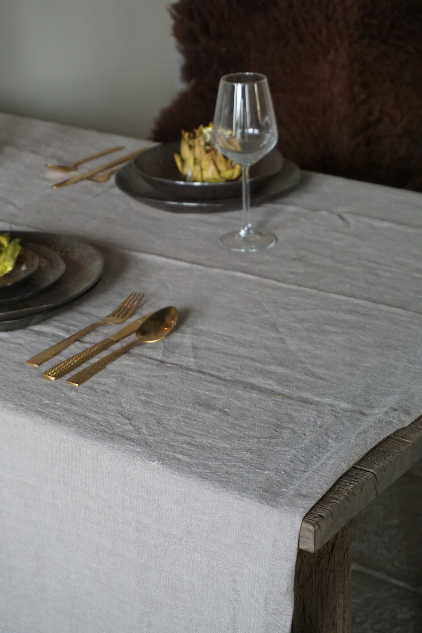 Luksa Home Collection Tafelkleed Taupe | 100% Linnen | L280 x B140 cm