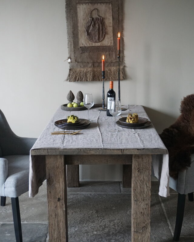 Luksa Home Collection Tafelkleed Taupe | 100% Linnen | L280 x B140 cm