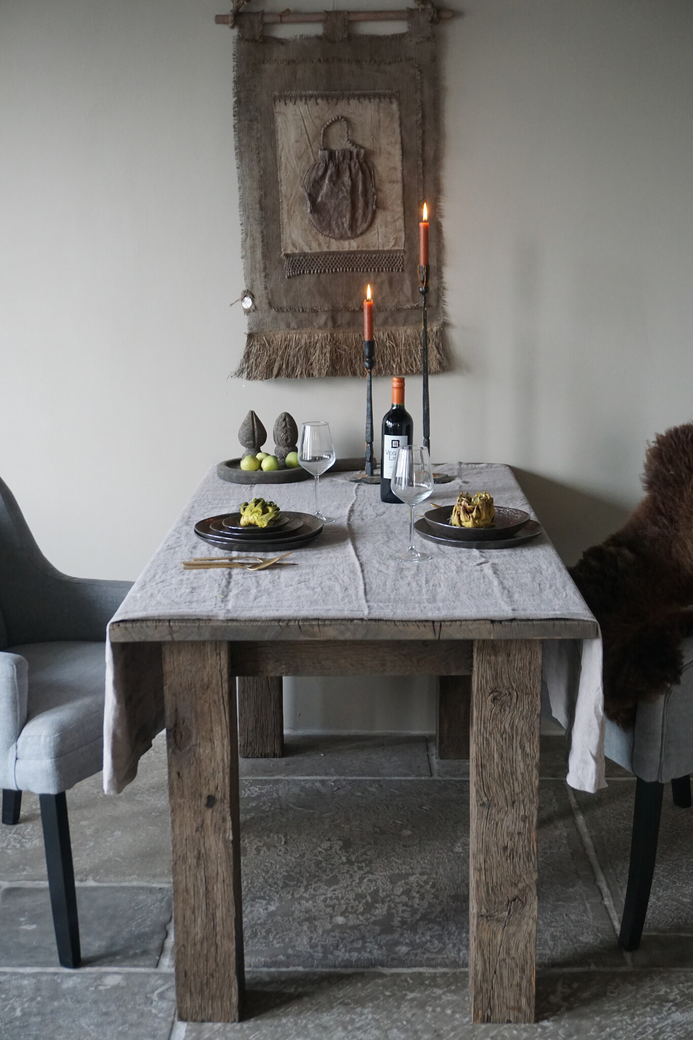 Luksa Home Collection Tafelkleed Taupe | 100% Linnen | L280 x B140 cm