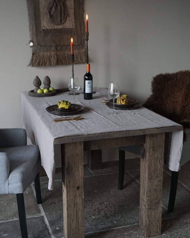 Luksa Home Collection Tafelkleed Taupe | 100% Linnen | L280 x B140 cm
