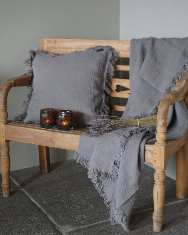 Luksa Home Collection Plaid Louise Taupe | 180 x 140 cm
