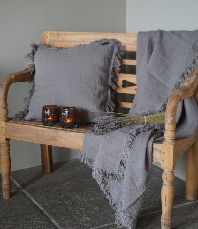 Luksa Home Collection Plaid Louise Taupe | 180 x 140 cm