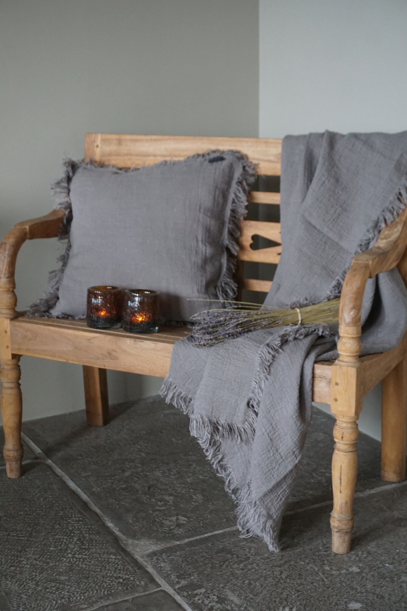 Luksa Home Collection Plaid Louise Taupe | 180 x 140 cm
