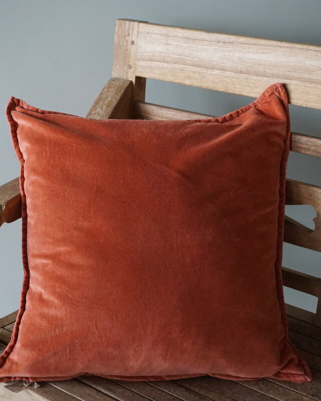 Rene Houtman Pip Kussen Washed Velvet Papaya | 50 x 50 cm
