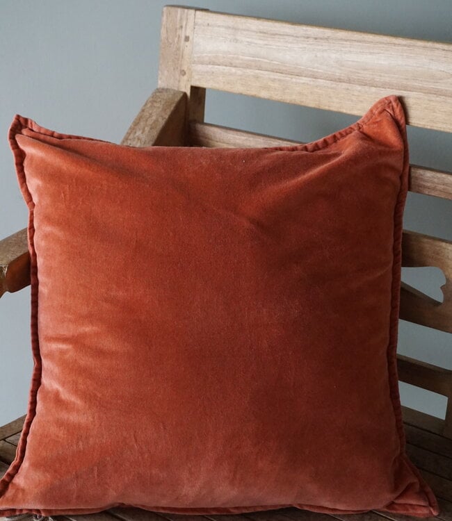 Rene Houtman Pip Kussen Washed Velvet Papaya | 50 x 50 cm