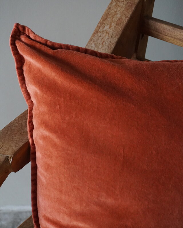 Rene Houtman Pip Kussen Washed Velvet Papaya | 50 x 50 cm