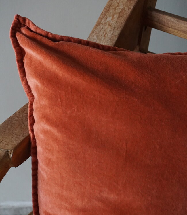 Rene Houtman Pip Kussen Washed Velvet Papaya | 50 x 50 cm