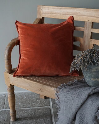 Rene Houtman Pip Kussen Washed Velvet Papaya | 50 x 50 cm