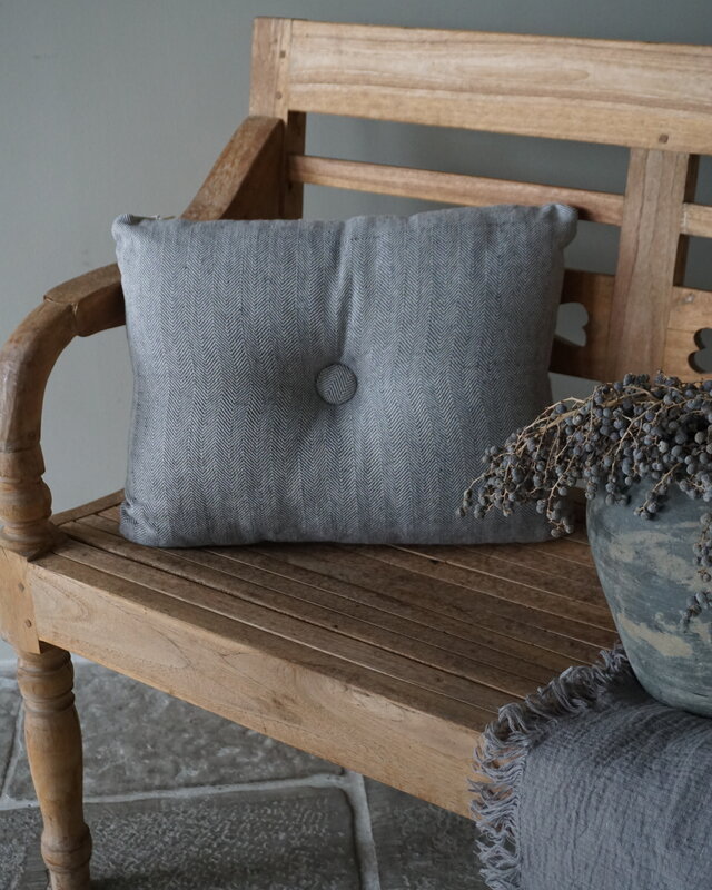 Rene Houtman Ibiza Button Cushion | Stone | 40 x 50 cm
