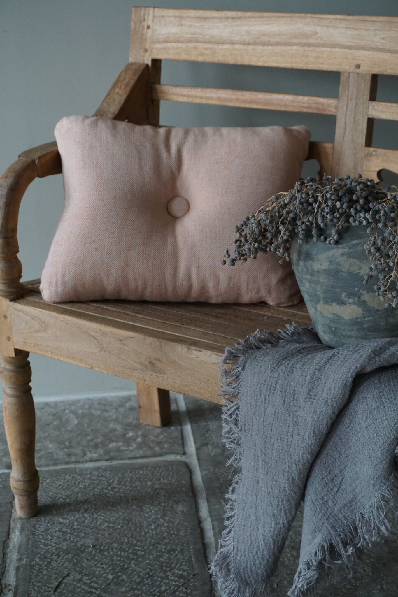 Rene Houtman Ibiza Button Cushion | Ginger | 40 x 50 cm