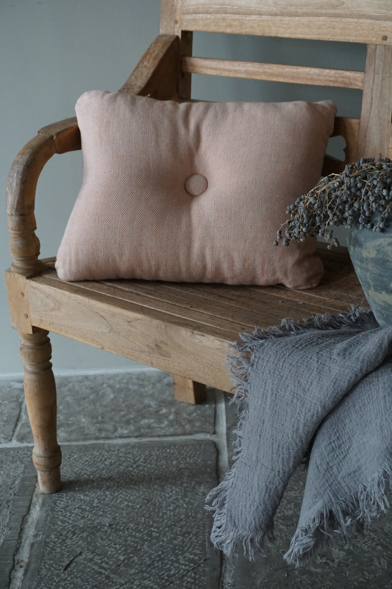 Rene Houtman Ibiza Button Cushion | Ginger | 40 x 50 cm