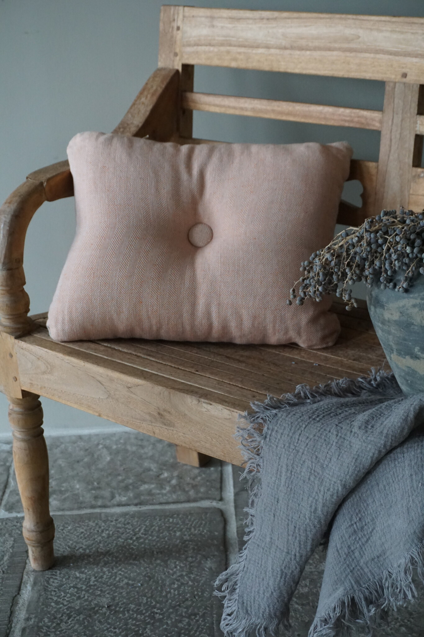 Rene Houtman Ibiza Button Cushion | Ginger | 40 x 50 cm