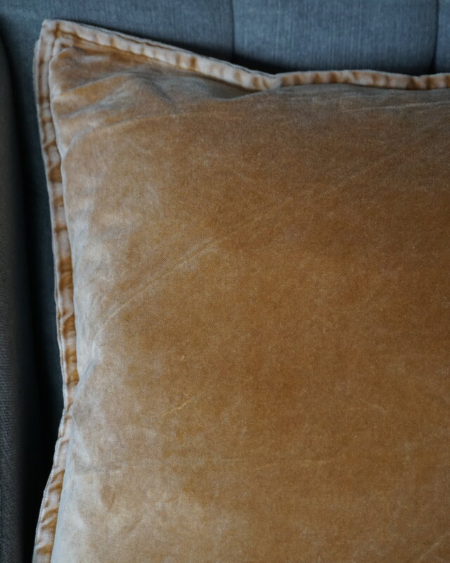 Rene Houtman Pip Kussenhoes Washed Velvet Caramel | 50 x 50 cm