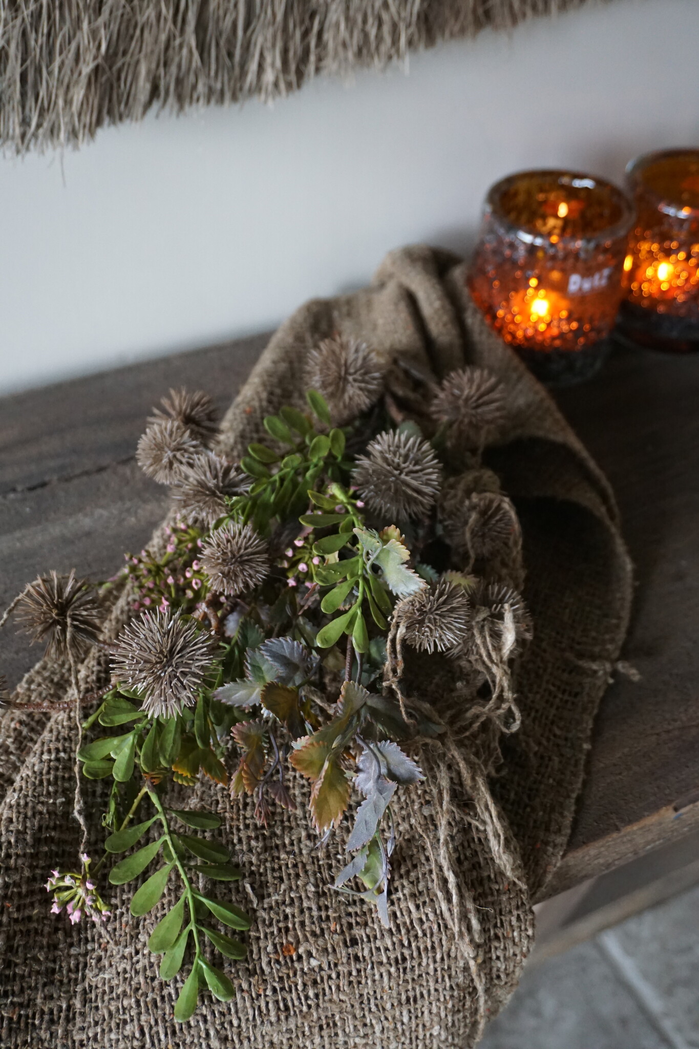 Rene Houtman Kunst Toef Met Distel En Shabby Doek | H36 x B20 cm